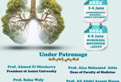 An invitation to the thirteenth conference of the Department of Chest Diseases under the title “Critical Medicine for Chest Diseases” in the period from 3-4 June in the administrative building at Assiut University.