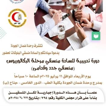 A training course organized by the Quality Assurance Unit for undergraduate coordinators