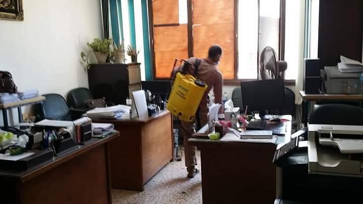 قطاع شئون خدمة المجتمع وتنمية البيئة بالكلية يتابع تطبيق الإجراءات الإحترازية وذلك تحت إشراف الدكتورة سحر بطرس وكيل الكلية لشئون خدمة المجتمع وتنمية البيئة
