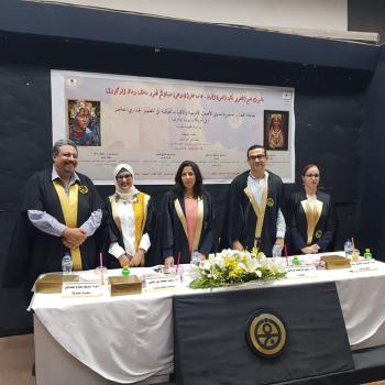 تتقدم الكلية بخالص التهاني للسيدة الدكتورة / ابتهال على أحمد على المدرس المساعد بقسم التصوير (التصوير الجدارى) بمناسبة مناقشة رسالة الدكتوراة الخاصة بها، والمسجلة بكلية الفنون الجميلة بجامعة حلوان