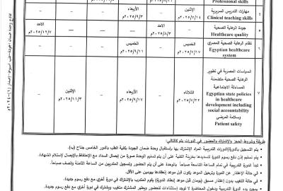 Schedule of compulsory training courses for trainee doctors (5+2)