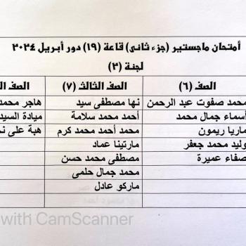 Division of master’s exam halls, part two, April 2024, halls (19) and (20) below the Banque Misr