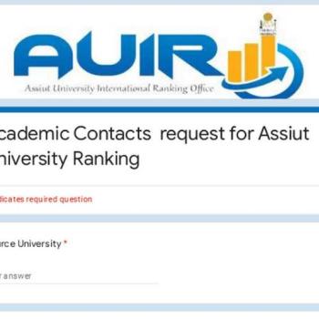 A form for completing the data required by various international classification bodies to express an opinion on the activities and performance of Assiut University.
