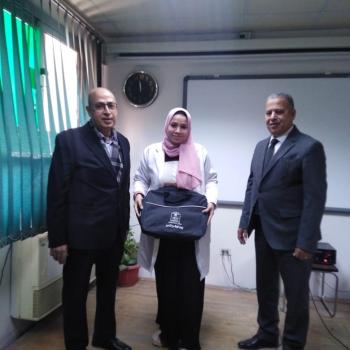 Honoring a group of resident doctors at Assiut University Pediatric Hospital